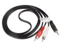 KABEL AUDIO MINIJACK 3.5MM(M) 3 PIN->2X RCA (CINCH)(M) 1.5M LANBERG