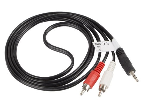 KABEL AUDIO MINIJACK 3.5MM(M) 3 PIN->2X RCA (CINCH)(M) 1.5M LANBERG