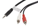 KABEL AUDIO MINIJACK 3.5MM(M) 3 PIN->2X RCA (CINCH)(M) 1.5M LANBERG