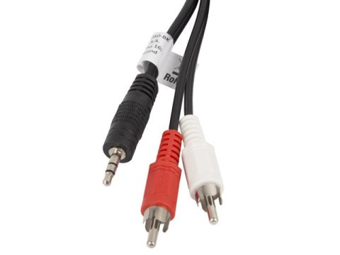KABEL AUDIO MINIJACK 3.5MM(M) 3 PIN->2X RCA (CINCH)(M) 5M LANBERG
