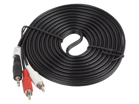 KABEL AUDIO MINIJACK 3.5MM(M) 3 PIN->2X RCA (CINCH)(M) 5M LANBERG