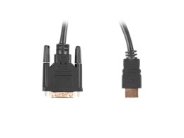 KABEL HDMI(M)->DVI-D(M)(24+1) 3M 4K 30HZ CZARNY DUAL LINK POZŁACANE STYKI LANBERG
