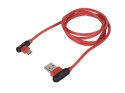 KABEL USB-C(M) KĄTOWY LEWO->USB-A(M) 2.0 1M KĄTOWY LEWO/PRAWO CZERWONY NATEC PRATI