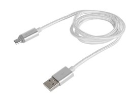 KABEL USB MICRO(M)->USB-A(M) 2.0 1M SREBRNY LED NATEC PRATI