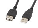 PRZEDŁUŻACZ USB-A M/F 2.0 0.7M CZARNY LANBERG