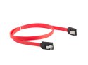 KABEL SATA DATA II (3GB/S) F/F 50CM Z ZATRZASKAMI METALOWYMI CZERWONY LANBERG