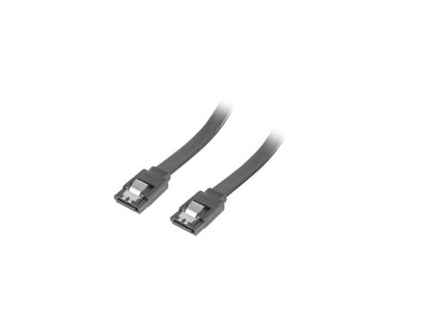 KABEL SATA DATA III (6GB/S) F/F 30CM Z ZATRZASKAMI METALOWYMI CZARNY LANBERG
