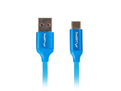 KABEL USB-C(M)->USB-A(M) 2.0 0.5M NIEBIESKI PREMIUM QC 3.0 LANBERG
