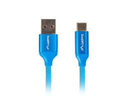 KABEL USB-C(M)->USB-A(M) 2.0 1.8M NIEBIESKI PREMIUM QC 3.0 LANBERG