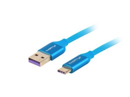 KABEL USB-C(M)->USB-A(M) 2.0 0.5M NIEBIESKI PREMIUM 5A LANBERG