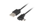 KABEL USB MICRO(M)->USB-A(M) 2.0 1.8M KĄTOWY LEWO/PRAWO MICRO EASY-USB CZARNY LANBERG