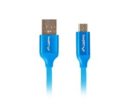 KABEL USB MICRO(M)->USB-A(M) 2.0 1M NIEBIESKI PREMIUM QC 3.0 LANBERG