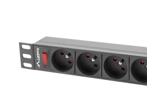 LISTWA ZASILAJĄCA RACK PDU 19" LANBERG 1U 16A 9X 230V PL 3M CZARNA