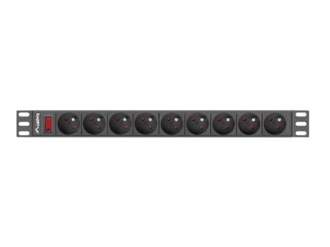 LISTWA ZASILAJĄCA RACK PDU 19" LANBERG 1U 16A 9X 230V PL 3M CZARNA