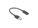 ADAPTER USB-C(F) 3.1->USB-A(M) NA KABLU 15CM OTG CZARNY LANBERG