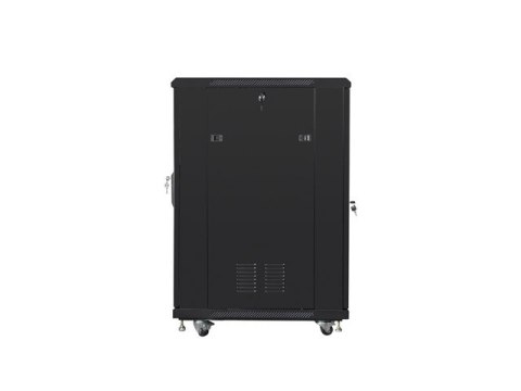 SZAFA INSTALACYJNA RACK STOJĄCA 19" 22U 600X800 CZARNA DRZWI PRZESZKLONE LANBERG (FLAT PACK)