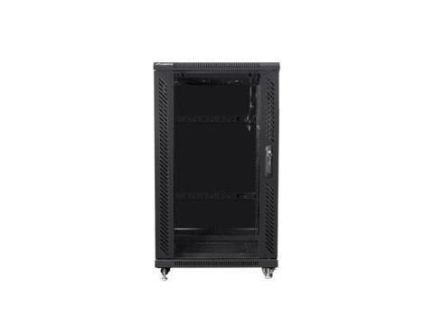 SZAFA INSTALACYJNA RACK STOJĄCA 19" 22U 600X800 CZARNA DRZWI PRZESZKLONE LANBERG (FLAT PACK)