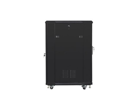 SZAFA INSTALACYJNA RACK STOJĄCA 19" 22U 600X800 CZARNA DRZWI PRZESZKLONE LANBERG (FLAT PACK)