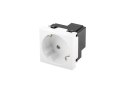 GNIAZDO 45X45 230V POJEDYNCZE SCHUKO BEZNARZĘDZIOWE BIAŁE LANBERG