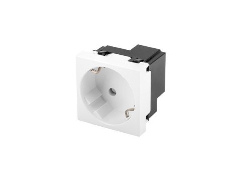 GNIAZDO 45X45 230V POJEDYNCZE SCHUKO BEZNARZĘDZIOWE BIAŁE LANBERG