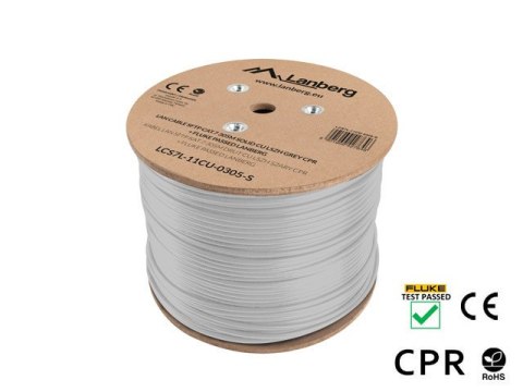KABEL LAN SFTP KAT.7 305M DRUT CU LSZH SZARY CPR + FLUKE PASSED LANBERG