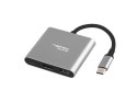 MULTIPORT ADAPTER NATEC FOWLER MINI USB-C->USB 3.0, HDMI 4K, USB-C PD