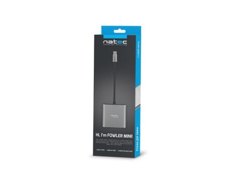MULTIPORT ADAPTER NATEC FOWLER MINI USB-C 3W1 HUB -> USB 3.0, HDMI 4K, USB-C PD