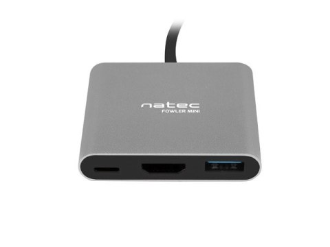 MULTIPORT ADAPTER NATEC FOWLER MINI USB-C 3W1 HUB -> USB 3.0, HDMI 4K, USB-C PD
