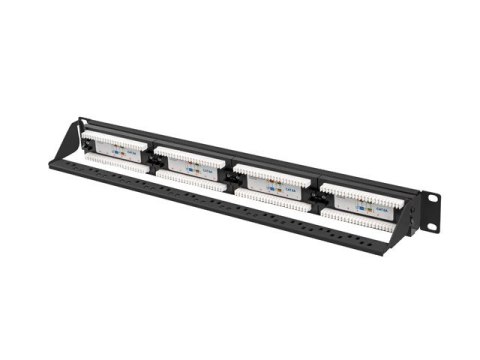PATCH PANEL 24 PORT 1U 19" KAT.6A UTP CZARNY LANBERG