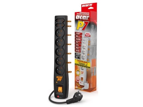 LISTWA ZASILAJĄCA ACAR P7 1.5M 5X 230V PL 2X EUROPLUG CZARNA
