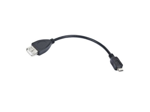 KABEL USB MICRO(M)->USB-A(F) 2.0 0.15M OTG CZARNY LANBERG-OEM