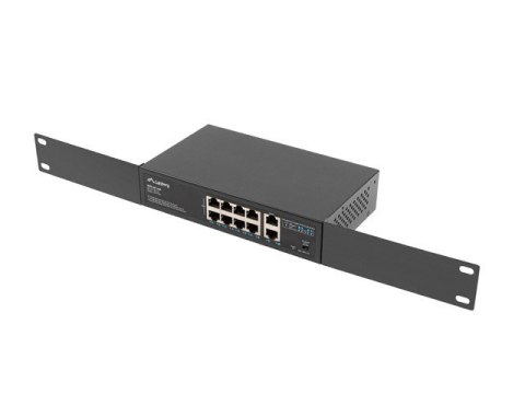 SWITCH LANBERG 8X 100MB POE+/2X 1GB NIEZARZĄDZALNY RACK 10"/19" GIGABIT ETHERNET 120W