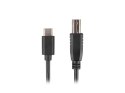 KABEL USB-C(M)->USB-B(M) 2.0 3M CZARNY LANBERG