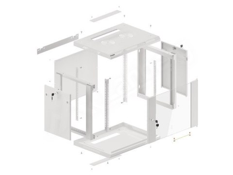 SZAFA INSTALACYJNA RACK WISZĄCA 19" 9U 600X450 SZARA LANBERG (FLAT PACK) V2