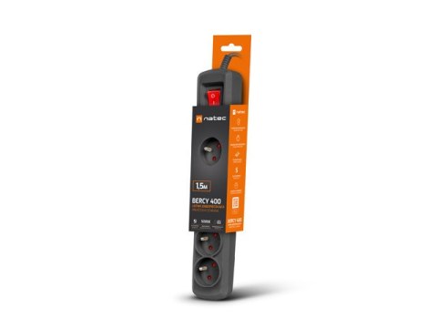 LISTWA ZASILAJĄCA NATEC BERCY 400 1.5M 5X 230V PL CZARNA