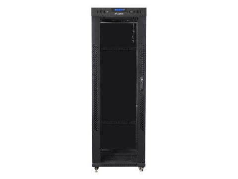 SZAFA INSTALACYJNA RACK STOJĄCA 19" 37U 600X800 CZARNA DRZWI SZKLANE LCD LANBERG (FLAT PACK) V2