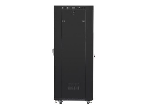 SZAFA INSTALACYJNA RACK STOJĄCA 19" 37U 600X800 CZARNA DRZWI SZKLANE LCD LANBERG (FLAT PACK) V2