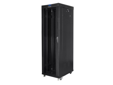 SZAFA INSTALACYJNA RACK STOJĄCA 19" 42U 600X1000 CZARNA DRZWI PRZESZKLONE LCD LANBERG (FLAT PACK) V2