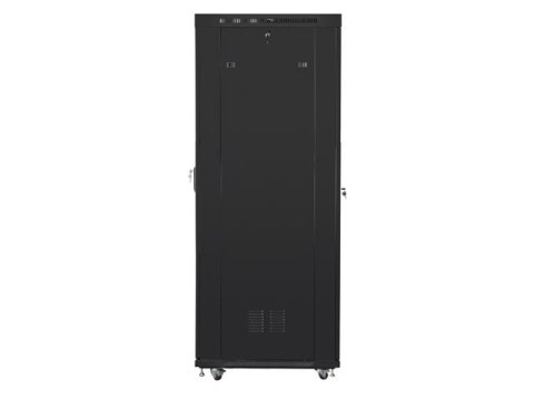 SZAFA INSTALACYJNA RACK STOJĄCA 19" 42U 600X1000 CZARNA DRZWI PRZESZKLONE LCD LANBERG (FLAT PACK) V2