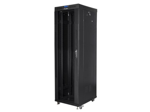 SZAFA INSTALACYJNA RACK STOJĄCA 19" 42U 600X800 CZARNA DRZWI PRZESZKLONE LCD LANBERG (FLAT PACK) V2