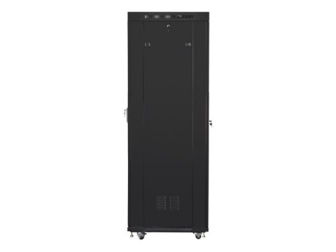 SZAFA INSTALACYJNA RACK STOJĄCA 19" 42U 600X800 CZARNA DRZWI PRZESZKLONE LCD LANBERG (FLAT PACK) V2