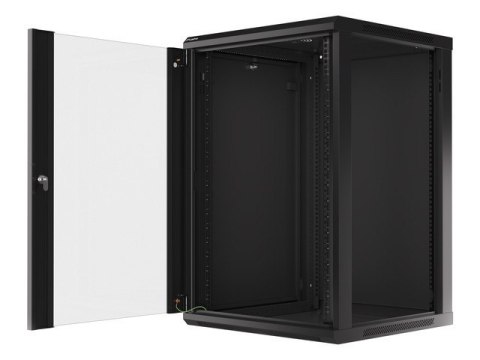 SZAFA INSTALACYJNA RACK WISZĄCA 19" 18U 600X600 CZARNA LANBERG (FLAT PACK) V2