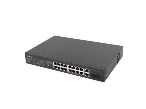 SWITCH LANBERG 16X 100MB POE+/2X COMBO NIEZARZĄDZALNY RACK 19" GIGABIT ETHERNET 150W
