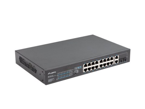 SWITCH LANBERG 16X 100MB POE+/2X COMBO NIEZARZĄDZALNY RACK 19" GIGABIT ETHERNET 150W