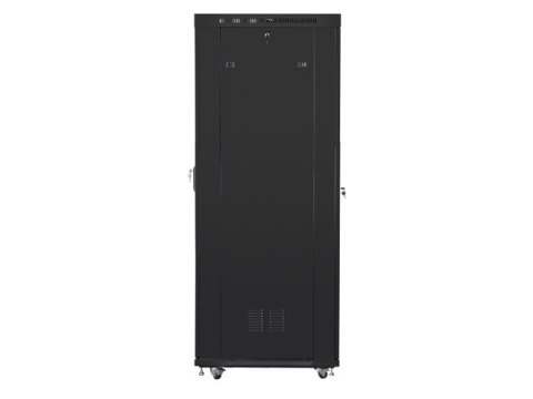 SZAFA INSTALACYJNA RACK STOJĄCA 19" 27U 800X1000 CZARNA DRZWI PERFOROWANE LCD LANBERG (FLAT PACK) V2