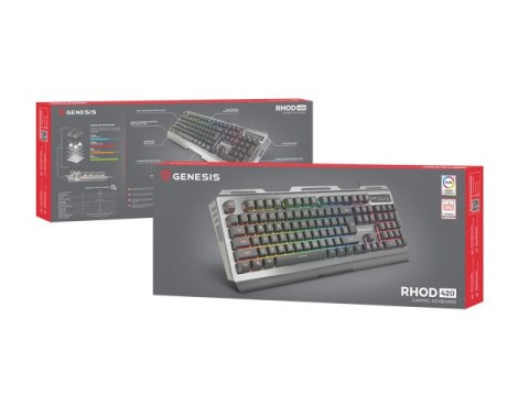 KLAWIATURA DLA GRACZY GENESIS RHOD 420 RGB US PODŚWIETLENIE GAMINGOWA