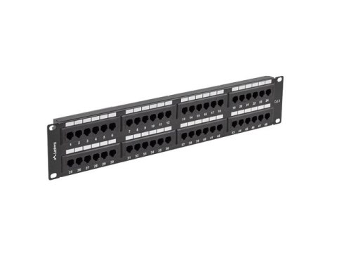 PATCH PANEL 48 PORT 2U 19" KAT.6 UTP CZARNY LANBERG