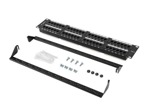 PATCH PANEL 48 PORT 2U 19" KAT.6 UTP CZARNY LANBERG