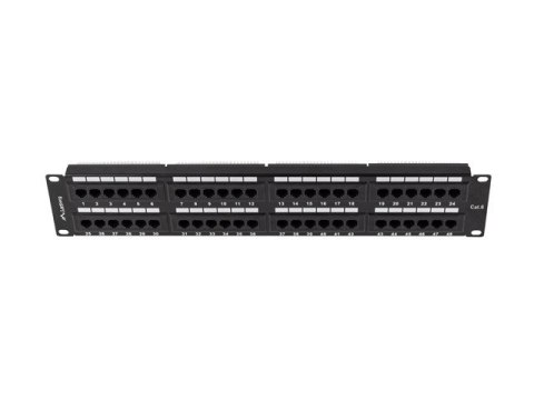 PATCH PANEL 48 PORT 2U 19" KAT.6 UTP CZARNY LANBERG