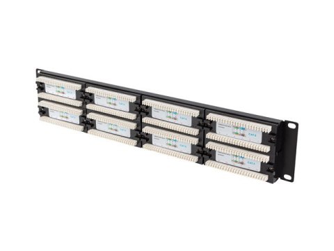 PATCH PANEL 48 PORT 2U 19" KAT.6 UTP CZARNY LANBERG
